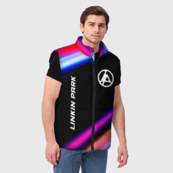 Мужской жилет Linkin Park 2024 neon rock lights, цвет: 3D-черный — фото 2