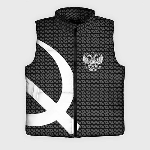 Мужской жилет Герб РФ паттерн стиль ссср / 3D-Черный – фото 1