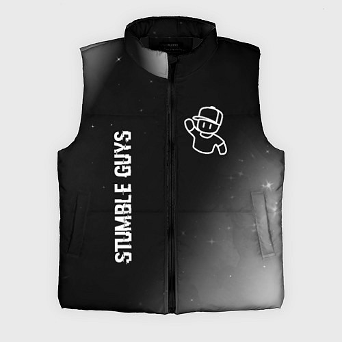 Мужской жилет Stumble Guys glitch на темном фоне вертикально / 3D-Черный – фото 1