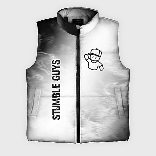 Мужской жилет Stumble Guys glitch на светлом фоне вертикально / 3D-Черный – фото 1