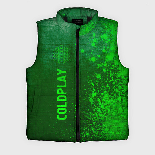 Мужской жилет Coldplay - green gradient по-вертикали / 3D-Черный – фото 1