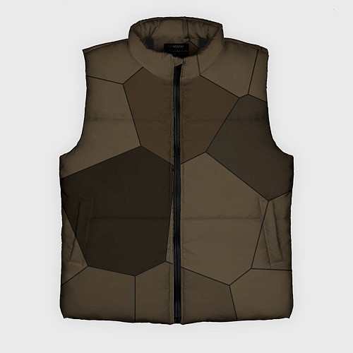 Мужской жилет Тёмно-коричневый крупная мозаика / 3D-Черный – фото 1