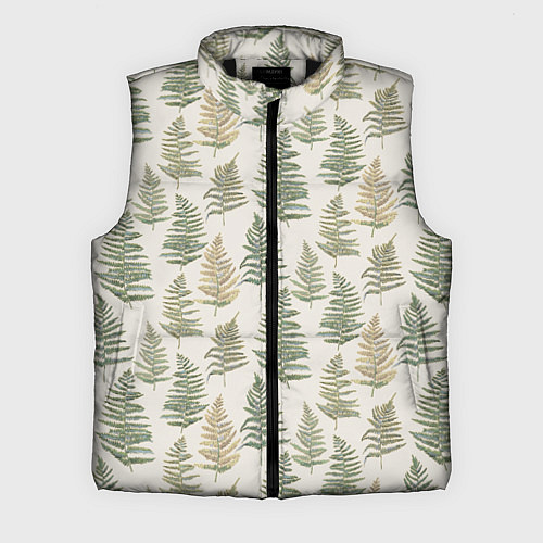 Мужской жилет Узор из листьев папоротника / 3D-Черный – фото 1