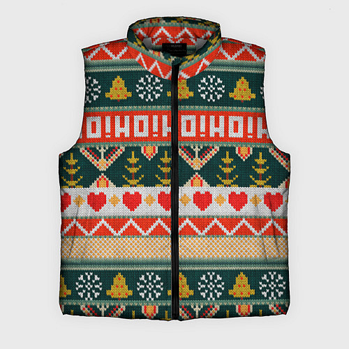 Мужской жилет Новогодняя вязанная текстура ho-ho / 3D-Светло-серый – фото 1