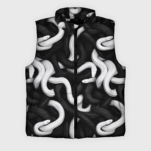 Мужской жилет Черные и белые змеи / 3D-Черный – фото 1