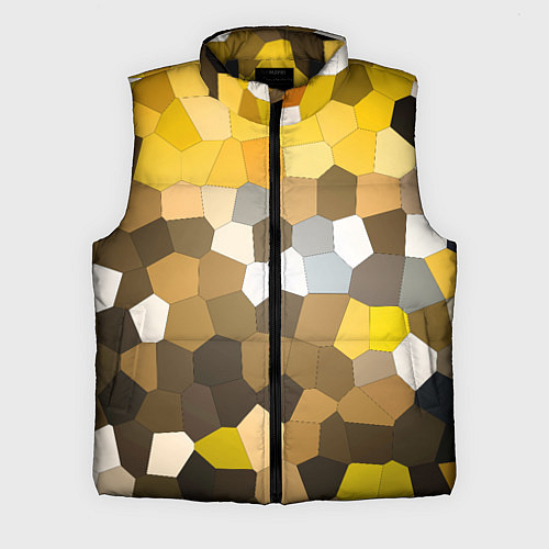 Мужской жилет Желто белая мозаика / 3D-Черный – фото 1
