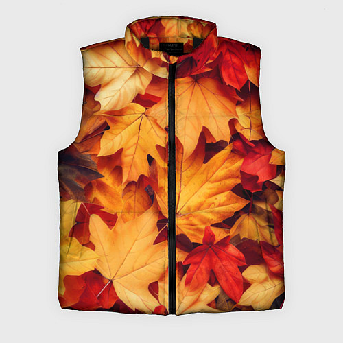 Мужской жилет Осенние кленовые листья / 3D-Черный – фото 1