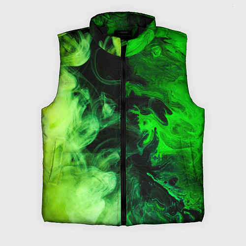 Мужской жилет Ядовитый зеленый дым / 3D-Черный – фото 1