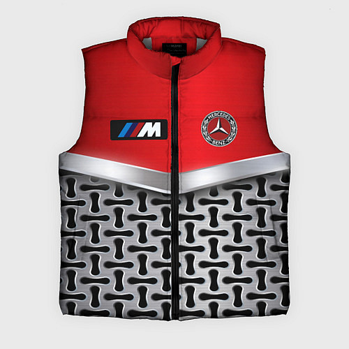Мужской жилет BMW x mercedes texture / 3D-Светло-серый – фото 1