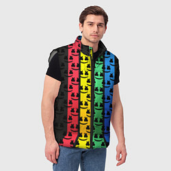 Мужской жилет Marshmello neon music dj, цвет: 3D-светло-серый — фото 2