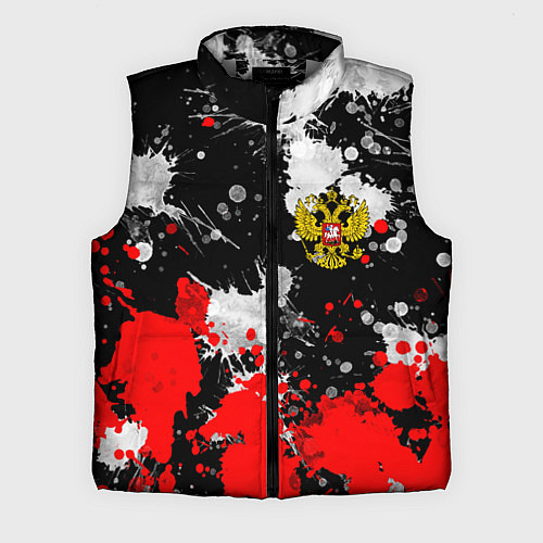 Мужской жилет Герб РФ абстрактыне краски / 3D-Светло-серый – фото 1