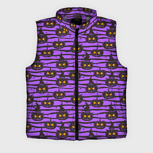 Мужской жилет Хэллоуин - тыква со светящимися глазами / 3D-Светло-серый – фото 1