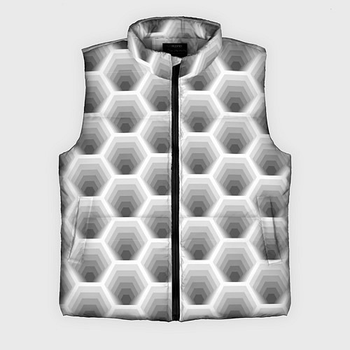 Мужской жилет Неоновые соты / 3D-Светло-серый – фото 1