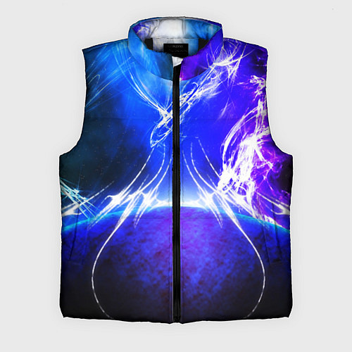 Мужской жилет Неоновый шторм текстура / 3D-Черный – фото 1