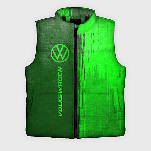 Мужской жилет Volkswagen - green gradient по-вертикали / 3D-Черный – фото 1