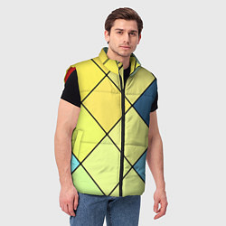 Мужской жилет Геометрия линии клетка, цвет: 3D-красный — фото 2