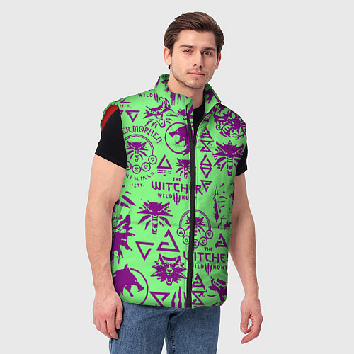 Мужской жилет Ведьмак паттерн логотипы / 3D-Красный – фото 3
