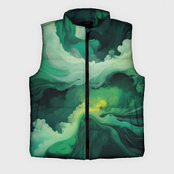 Мужской жилет Изумрудные волны, цвет: 3D-черный