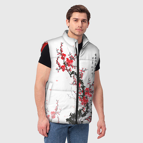 Мужской жилет Китайская слива / 3D-Красный – фото 3