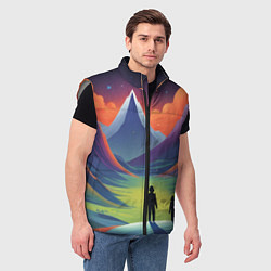 Мужской жилет Фантастический красочный пейзаж, цвет: 3D-светло-серый — фото 2