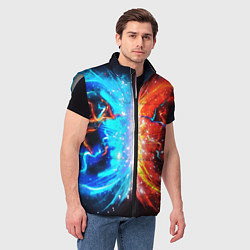 Мужской жилет Битва планет абстракция, цвет: 3D-светло-серый — фото 2