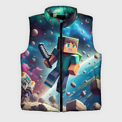 Мужской жилет Стив с мечом в космосе -Майнкрафт, цвет: 3D-черный