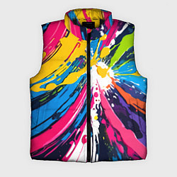Мужской жилет Красочная абстракция - экспрессионизм, цвет: 3D-черный