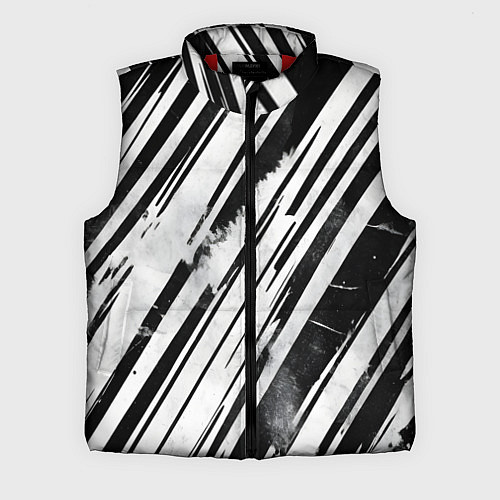 Мужской жилет Платиновые и черные полосы / 3D-Красный – фото 1