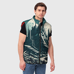 Мужской жилет Фантастика город, цвет: 3D-красный — фото 2