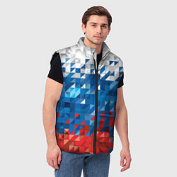 Мужской жилет Пиксельный флаг, цвет: 3D-черный — фото 2