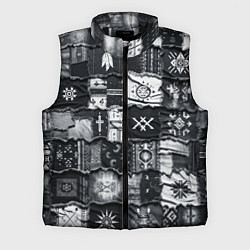Мужской жилет Символы Апачи на пэчворк дениме