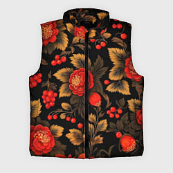 Мужской жилет Русская хохлома, цветы, паттерн