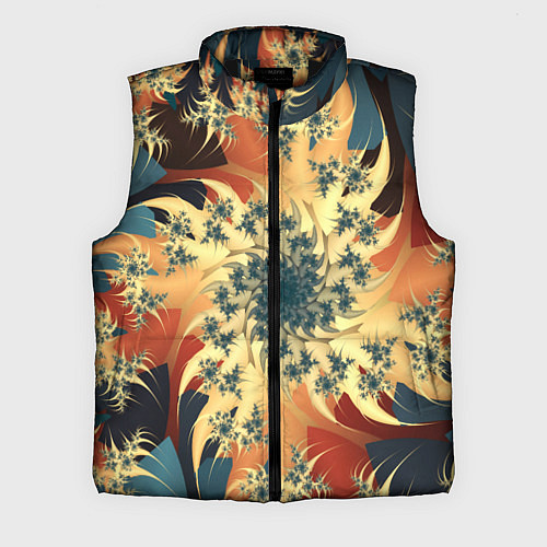 Мужской жилет Оптические узоры фракталы / 3D-Черный – фото 1