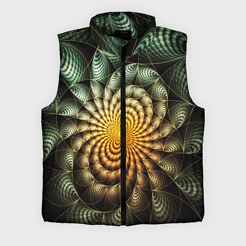 Мужской жилет Оптический узор фракталы / 3D-Черный – фото 1