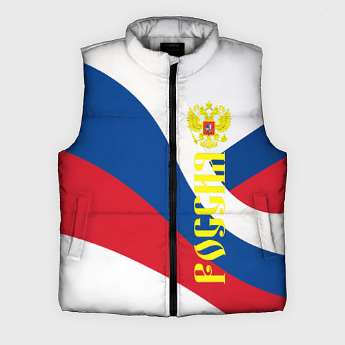 Мужской жилет Флаг России, паттерн / 3D-Светло-серый – фото 1