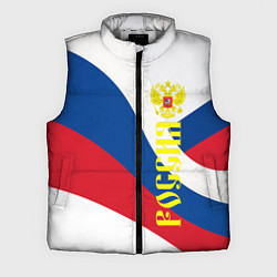 Мужской жилет Флаг России, паттерн, цвет: 3D-светло-серый