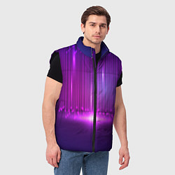 Мужской жилет Светящиеся неоновые линии и вспышка света, цвет: 3D-черный — фото 2