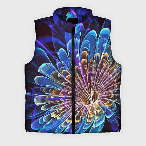 Мужской жилет Оптический цветок узор / 3D-Черный – фото 1