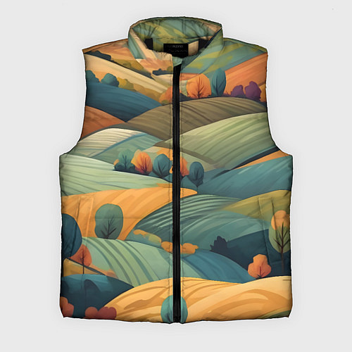 Мужской жилет Луга поля / 3D-Черный – фото 1