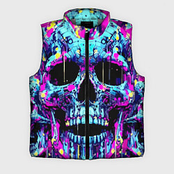 Мужской жилет Cool skull sketch - blots, цвет: 3D-светло-серый
