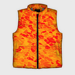 Мужской жилет Красные плитки на жёлтом фоне, цвет: 3D-светло-серый