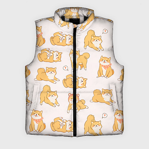 Мужской жилет Паттерн сиба ину / 3D-Черный – фото 1