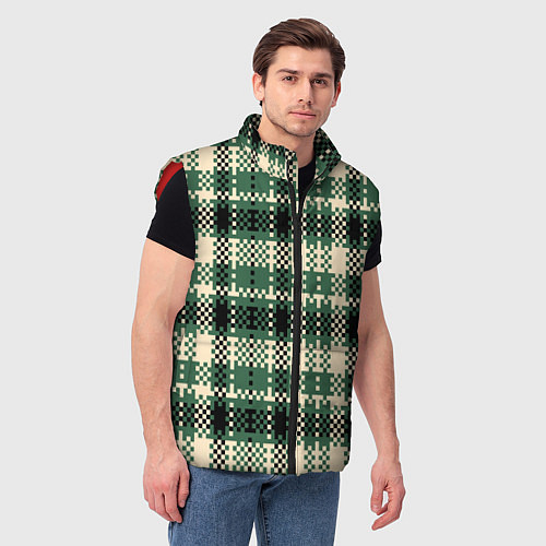 Мужской жилет Полосатый пиксель / 3D-Красный – фото 3