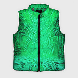 Мужской жилет Зелёный симбионт абстракция, цвет: 3D-светло-серый