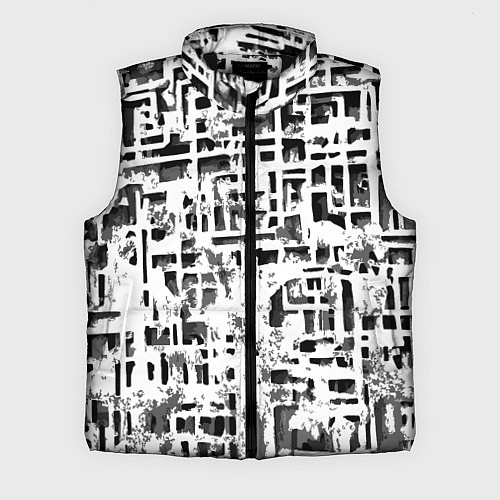 Мужской жилет Бело-чёрная абстракция / 3D-Черный – фото 1