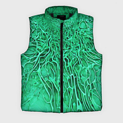 Мужской жилет Зелёный симбионт абстракция, цвет: 3D-черный