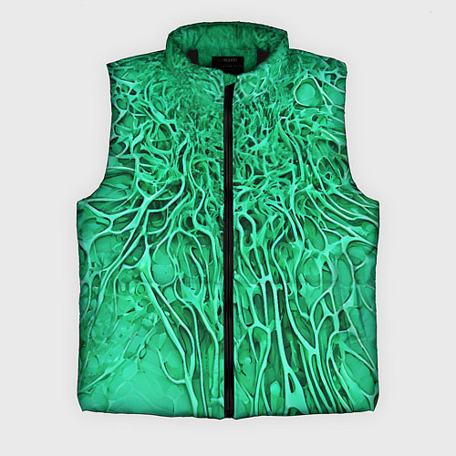 Мужской жилет Зелёный симбионт абстракция / 3D-Черный – фото 1