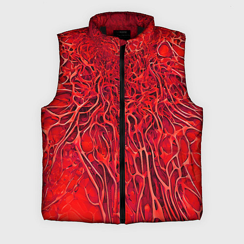 Мужской жилет Красный симбионт абстракция / 3D-Черный – фото 1