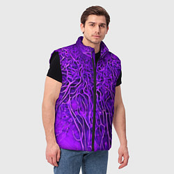 Мужской жилет Фиолетовый симбионт абстракция, цвет: 3D-черный — фото 2