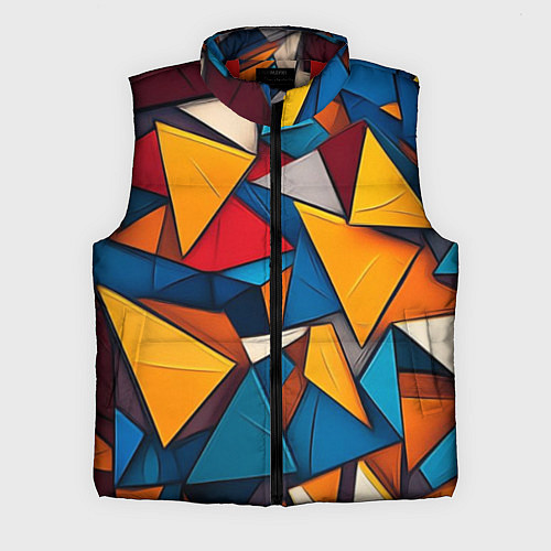 Мужской жилет Разноцветные треугольники / 3D-Красный – фото 1